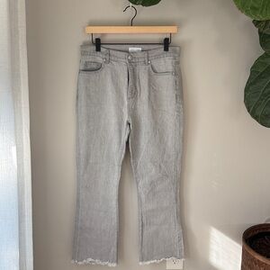 Loft Gray Flare The Kick Crop Ankle Jeans